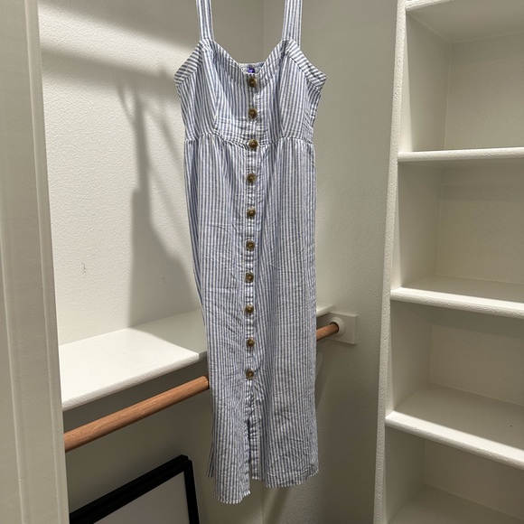 Seraphine Button Front Maternity/Nursing Midi Sundress - Picture 5 of 6